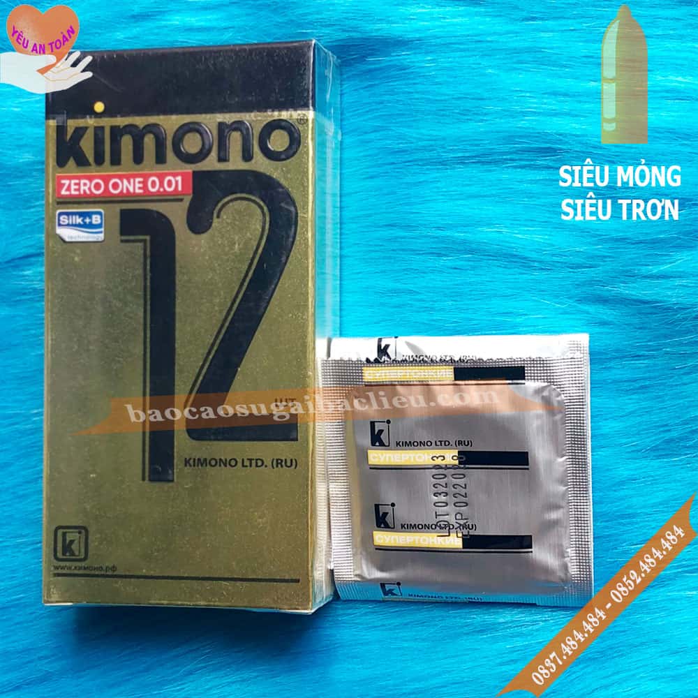 Bao cao su Kimono vàng gold siêu mỏng tại Bạc Liêu